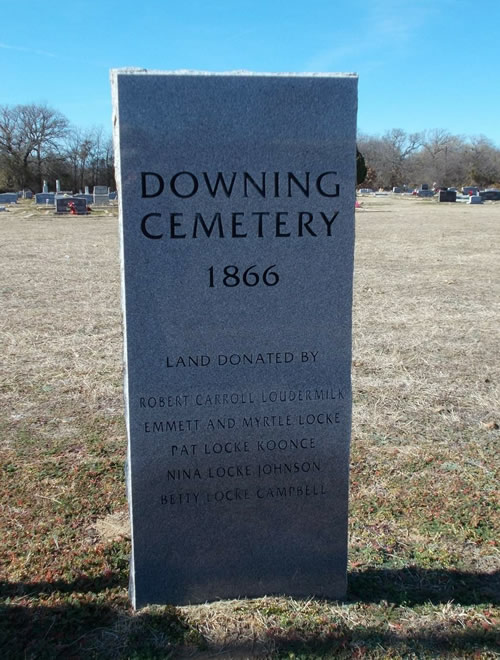 Downing TX - Downing Cemetery marker, Comanche County