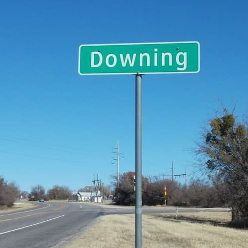 Downing TX - Downing highway sign