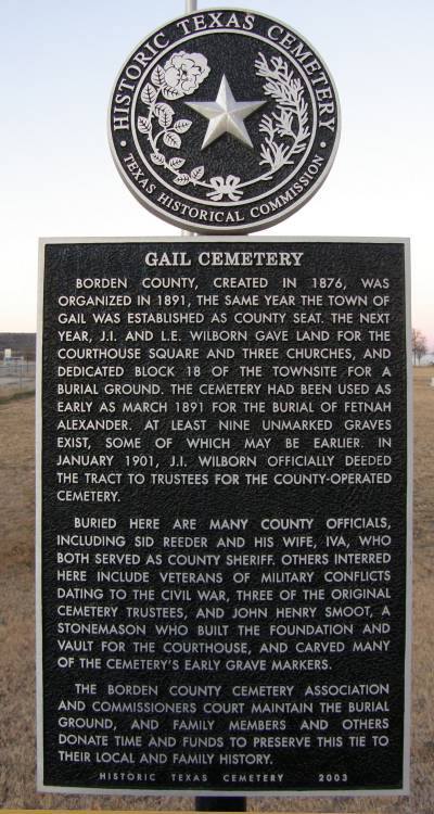 TX - Gail Cemetery Historical Marker