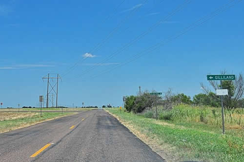 Gilliland  TX -  Gilliland road sign