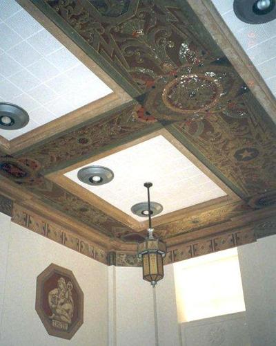 Graham Texas 1932 Young County courthouse courtroom painted ceiling