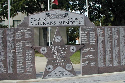 Young County Veterans Memorial on courthouse ground, Graham Texas