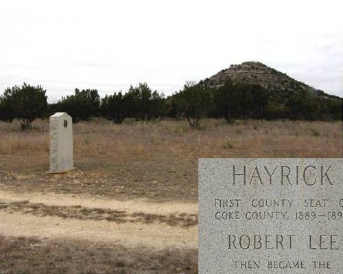 Hayrick Mountain and Hayrick Texas Centennial Marker 