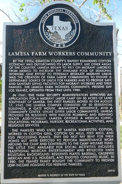 TX - Lamesa Farm Workers             Community Historical Marker