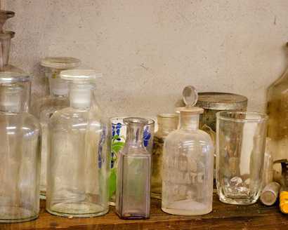 Old bottles, Medicine Mound Museum display
