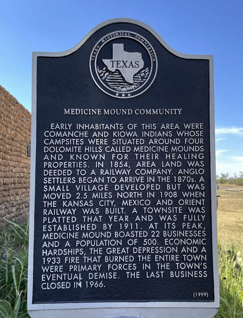 Medicine Mount, Texas - Medicine Mound Community historical marker