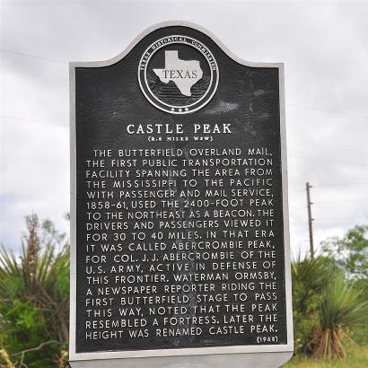 Taylor County, Texas - Castle Peak historical marker