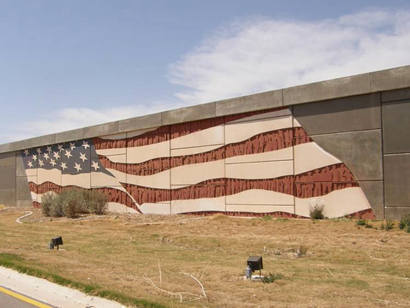 US flag - Munday Tx Highway Overpass