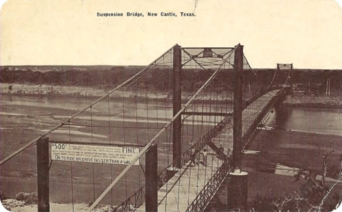 New Castle &amp; Proffitt TX, Young County Suspension Bridge 1914 Postmark