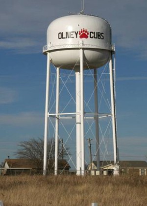 Olney Texas  water tower