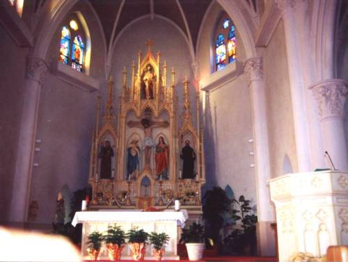 St. Joseph's Catholic Church altar,  Rhineland, Texas