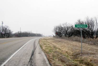 Sedwick Texas town sign