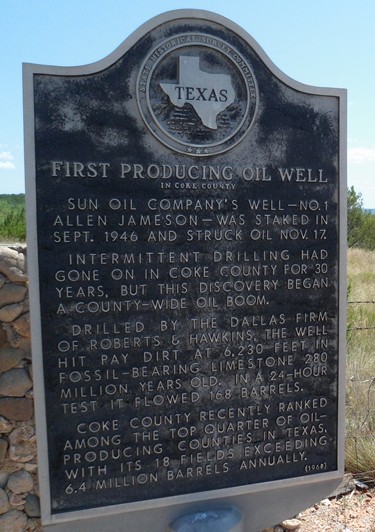 Silver TX - First Producing Oil Well  in Coke County