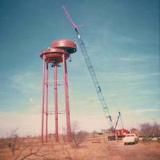 Water tower and crane, Bridgeport, Texas