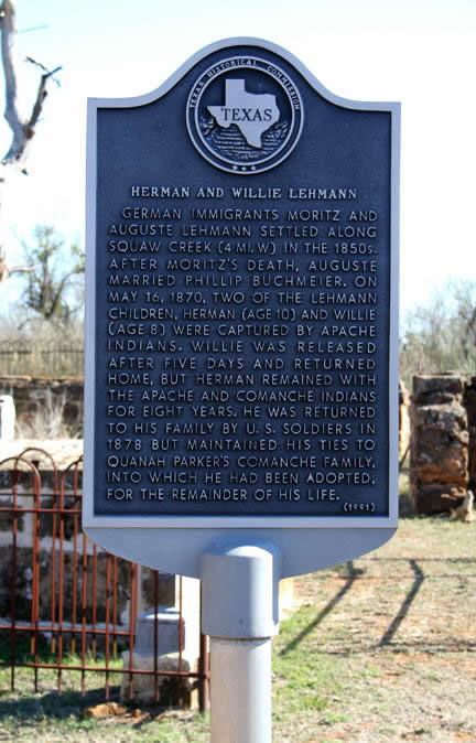 Loyal Valley Cemetery Herman Lehmann Marker, Texas