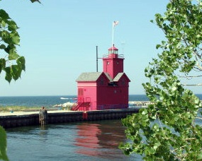 Lake Michigan Lighthouse Big Red Holland, MI 