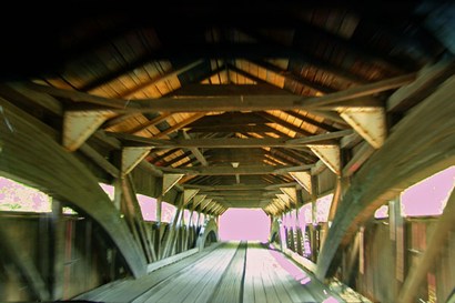 Vermont -  Ottauqueche River Taftsville Covered Bridge interior
