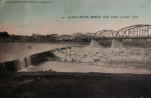 TX - Llano River bridge and dam