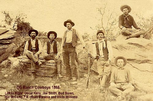 Garza County TX, 1888 - OSRanchCowboys with F. E. Bud Marable