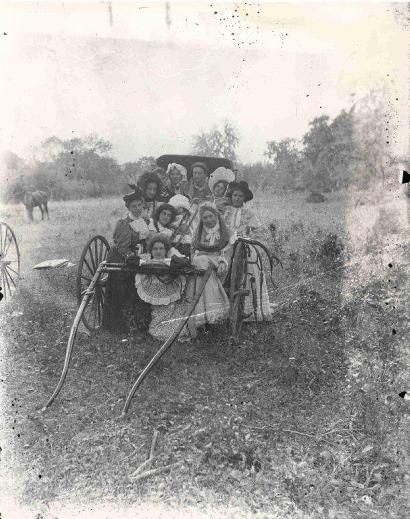Women with wagon, Colorado County, Texas vintage photo