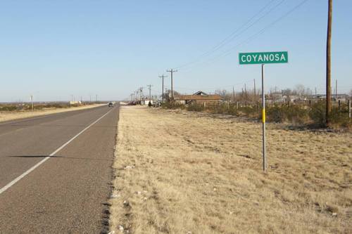 Coyanosa, Texas city limit sign