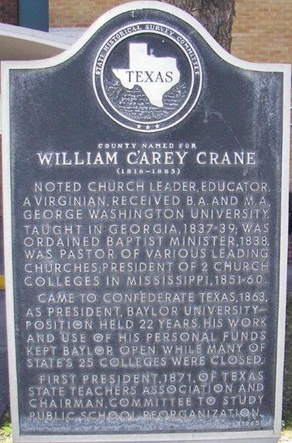 TX - William Carey Crane Historical Marker