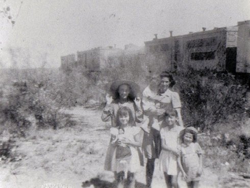 West Texas Paint Train Box Car and Hall Family,  1940