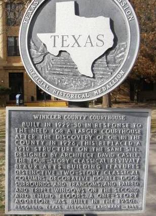 Kermit TX - Winkler County Courthouse Historical Marker