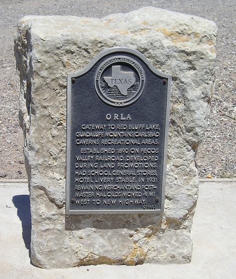 Orla Texas historical marker