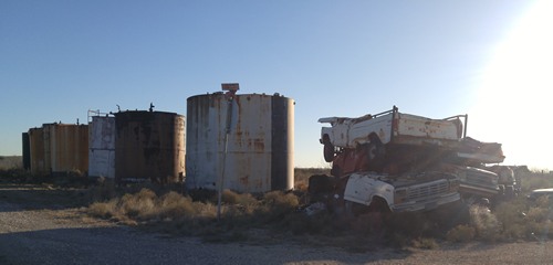 Penwell TX -  Old tanks and trucks