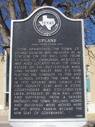 Upland TX Historical Marker