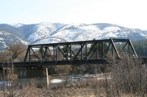 Missoula Montana Bridge & Bitterroot Mountain Range