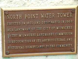 Old North Point Water Tower plaque