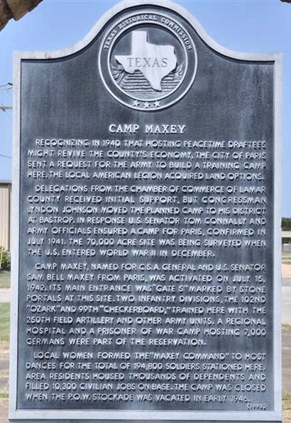 TX - Camp Maxey Historical Marker